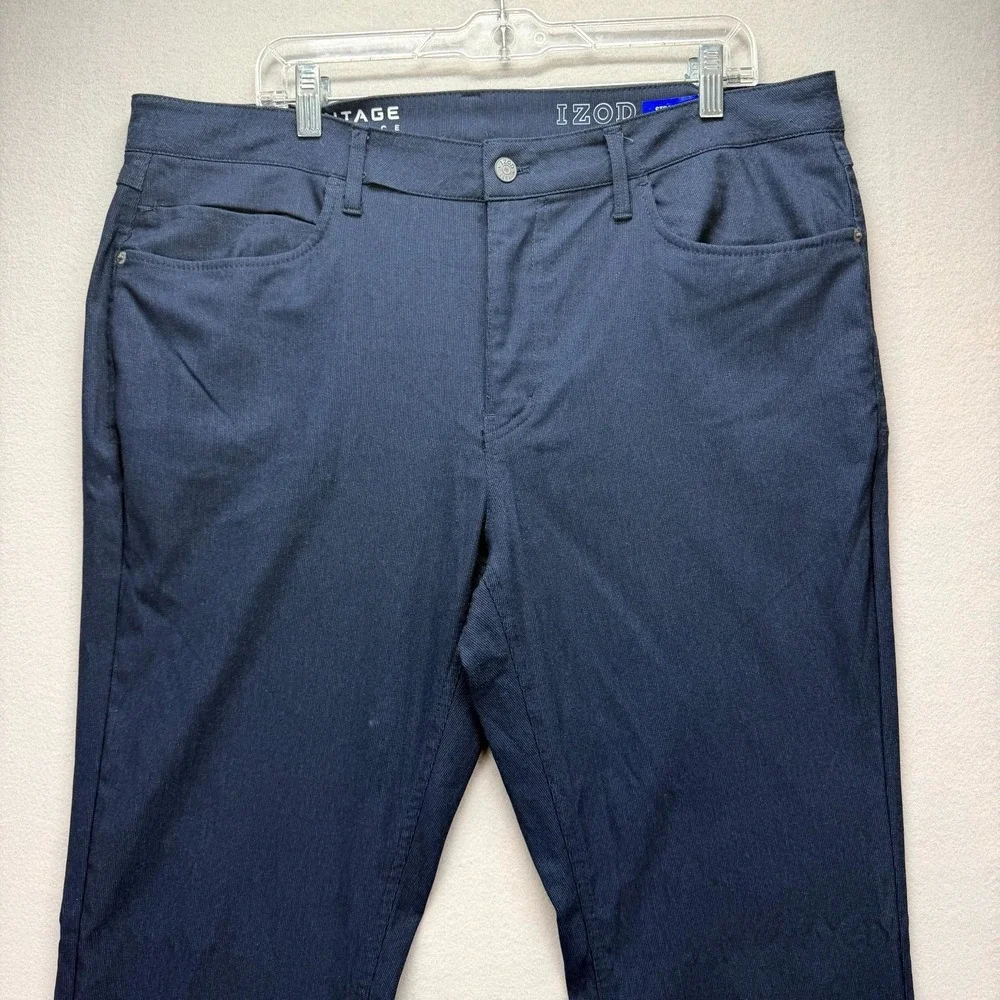 Izod Advantage Performance‎ Ankle Pants Mens 39x34* Blue Stretch Straight Fit